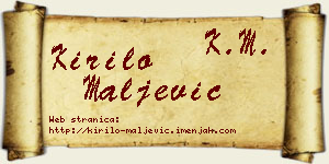 Kirilo Maljević vizit kartica